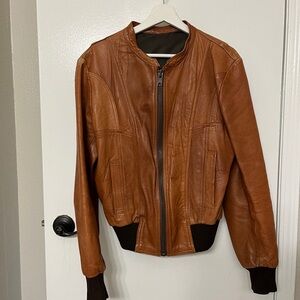 Vintage Leather Bomber Jacket